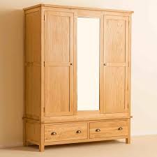 Lemari Pakaian Kayu Jati Minimalis 3 Pintu + 2 Laci
